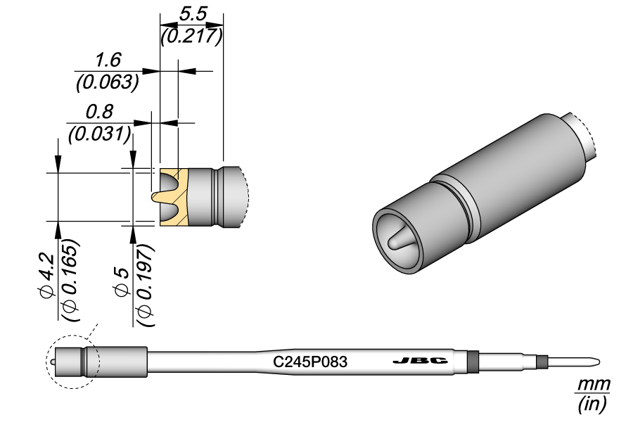C245P083 - Heat Staking Cartridge Ø 4.2